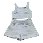 Fun & Fun Completo 2 Pezzi Top-Short per Bambina FNCBTP01031 GRIGIO FUN & FUN 