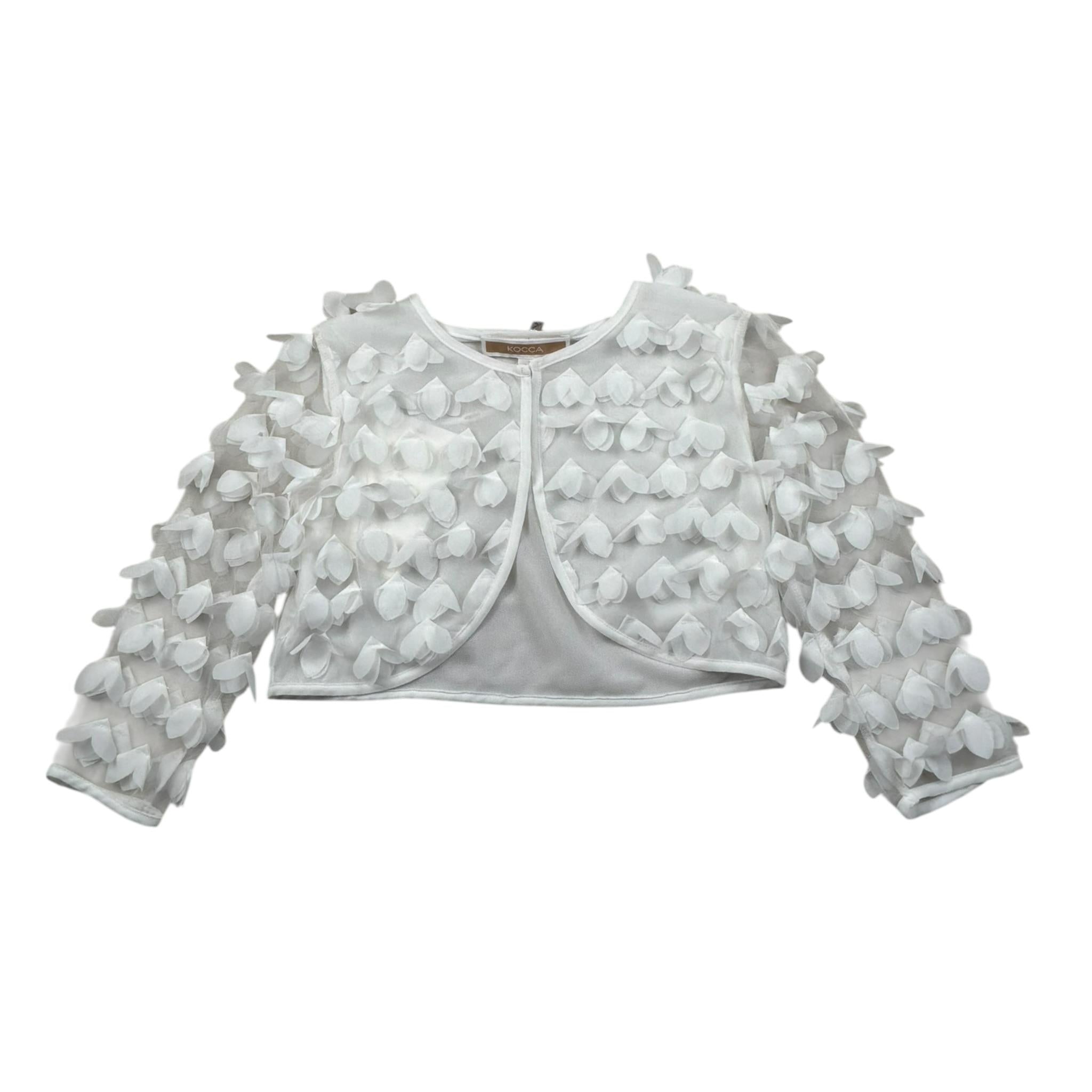 Kocca Coprispalle Tinta Unita con Applicazioni per Bambina NIKUL BIANCO Kocca 