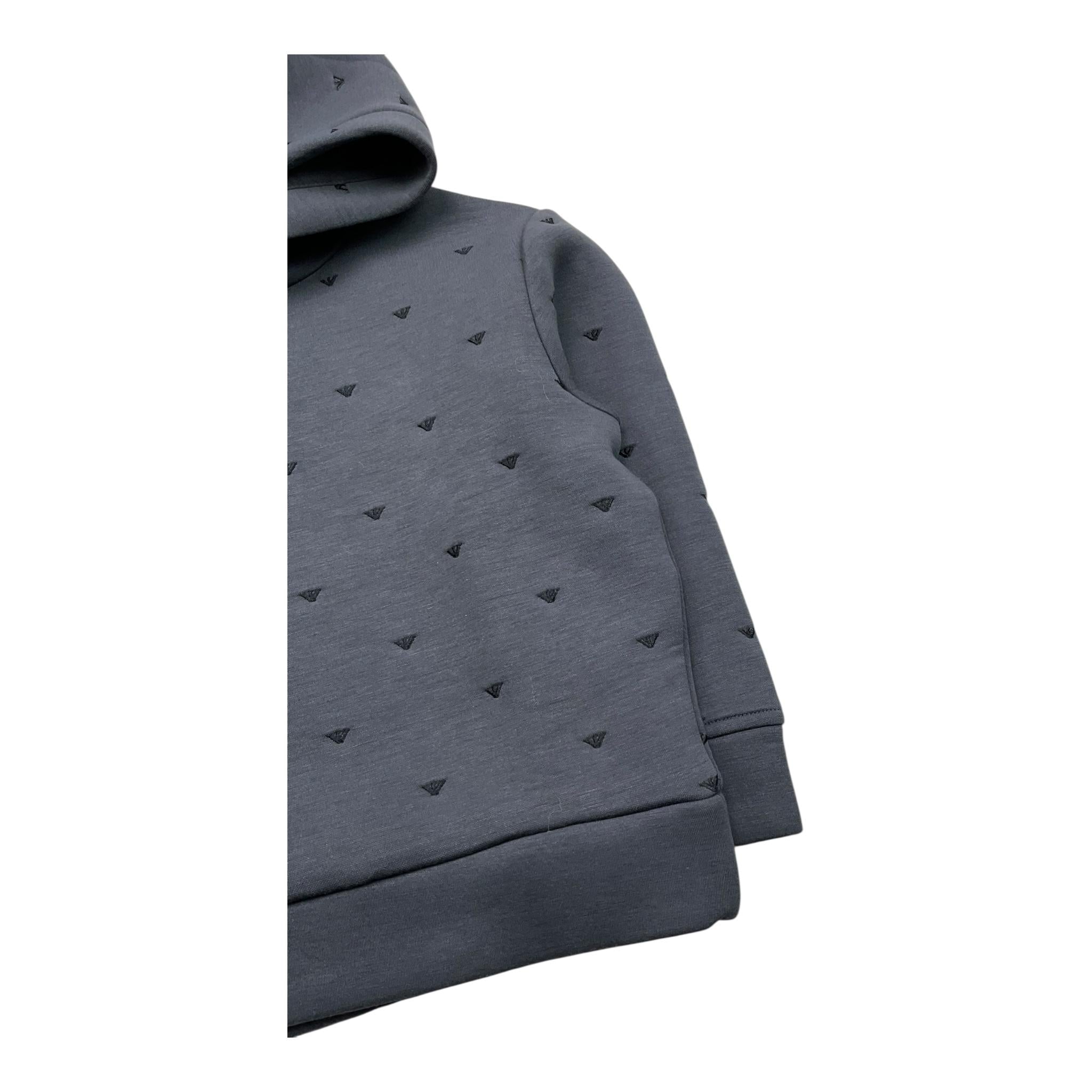 EMPORIO ARMANI felpa chiusa con cappuccio tinta unita con ricami logo Grigio per Bambino 6K4M70 GRIGIO EMPORIO ARMANI 