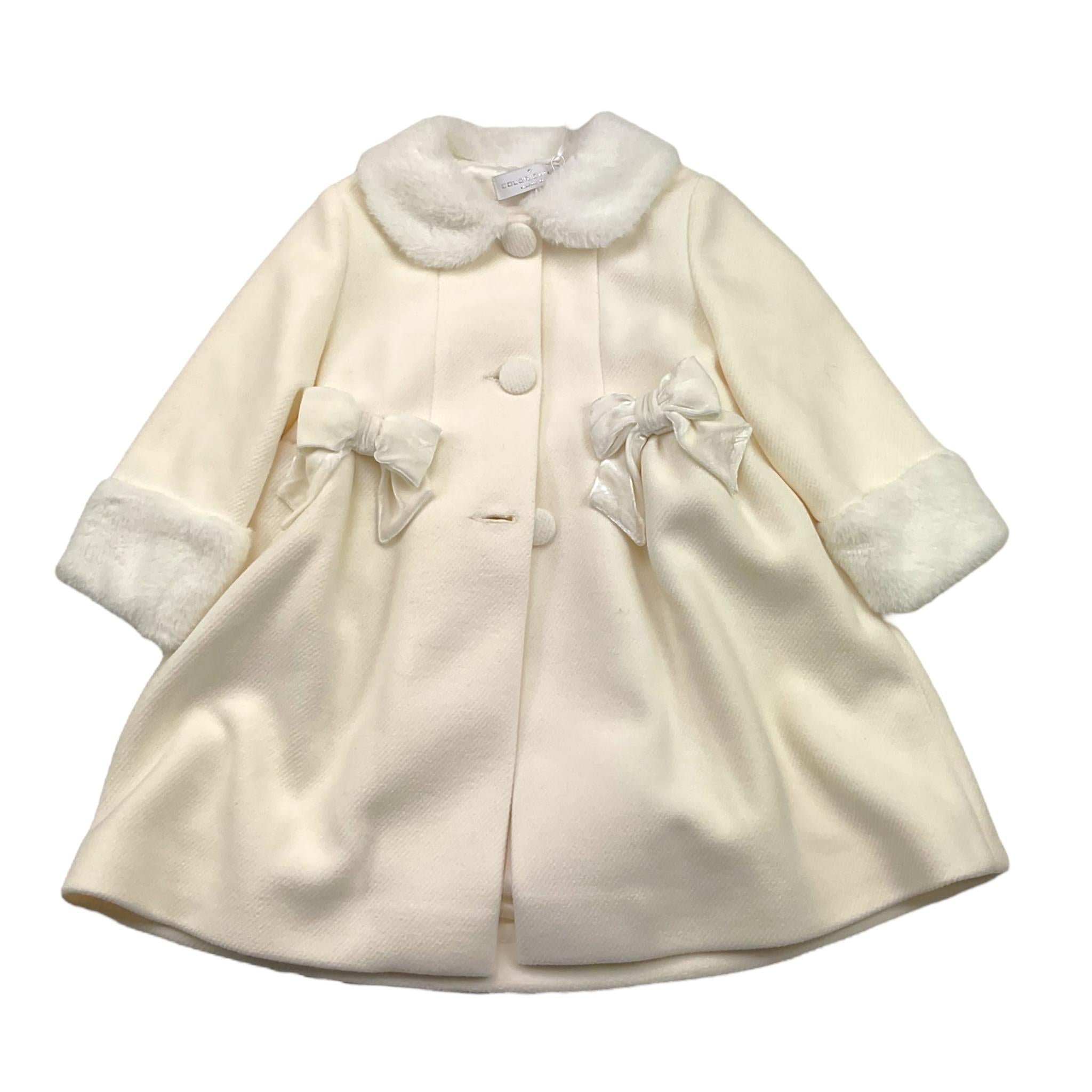 COLORI CHIARI cappotto tinta unita con pelliccia Bianco per Neonata FN117905 BIANCO COLORI CHIARI 