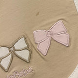 Le Bebe' Bavetta Tinta Unita con Stampa per Neonata LBG5666 BEIGE LE BEBE' 