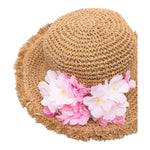 Monnalisa Cappello In Paglia Tinta Unita con Applicazioni per Bambina 19E065 BEIGE MONNALISA 