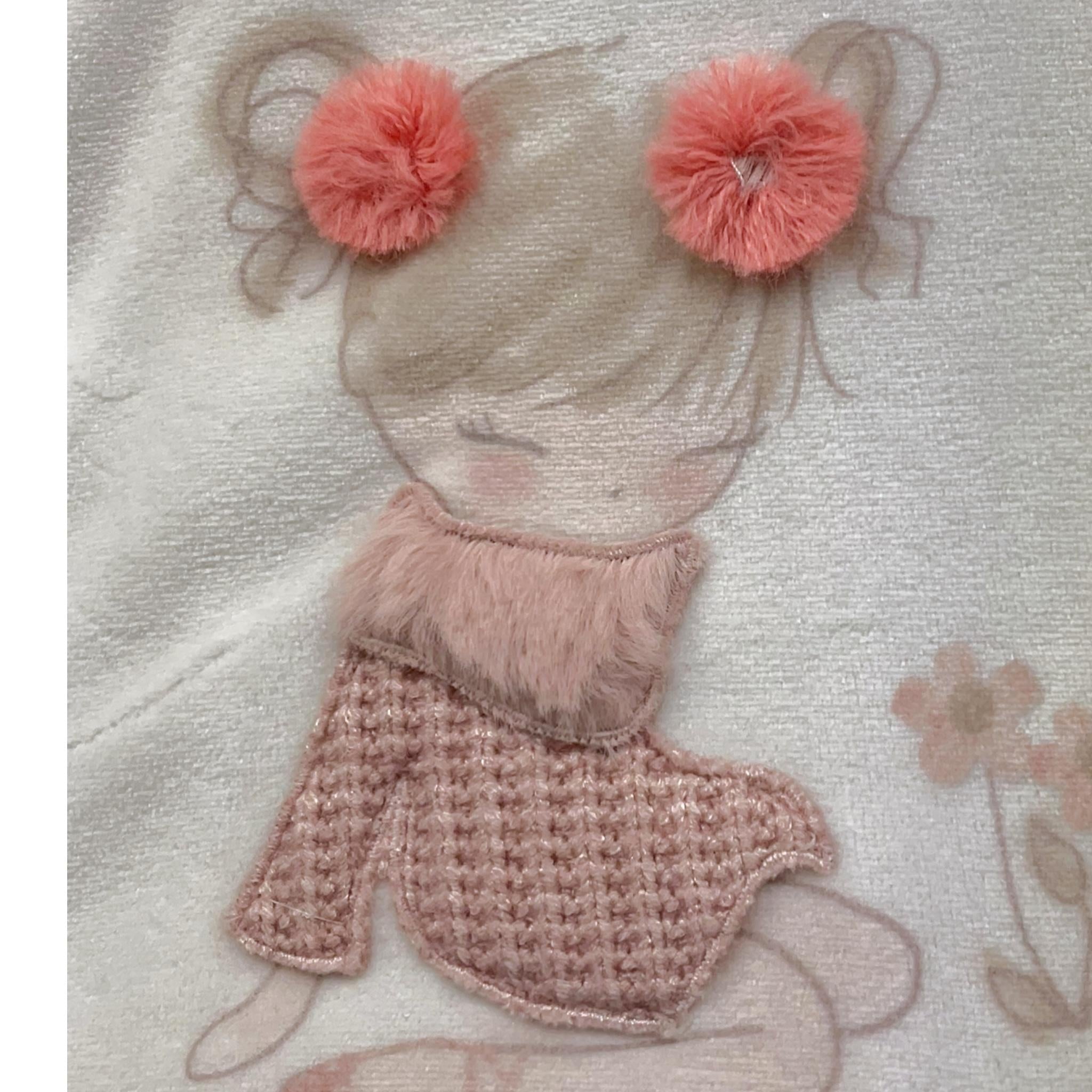 LALALU' coperta bicolore con stampa Bianco per Neonata COL6N BIANCO LALALU' 
