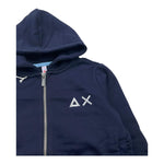 SUN68 felpa con zip e cappuccio tinta unita Blu per Bambino F44302X BLU SUN68 