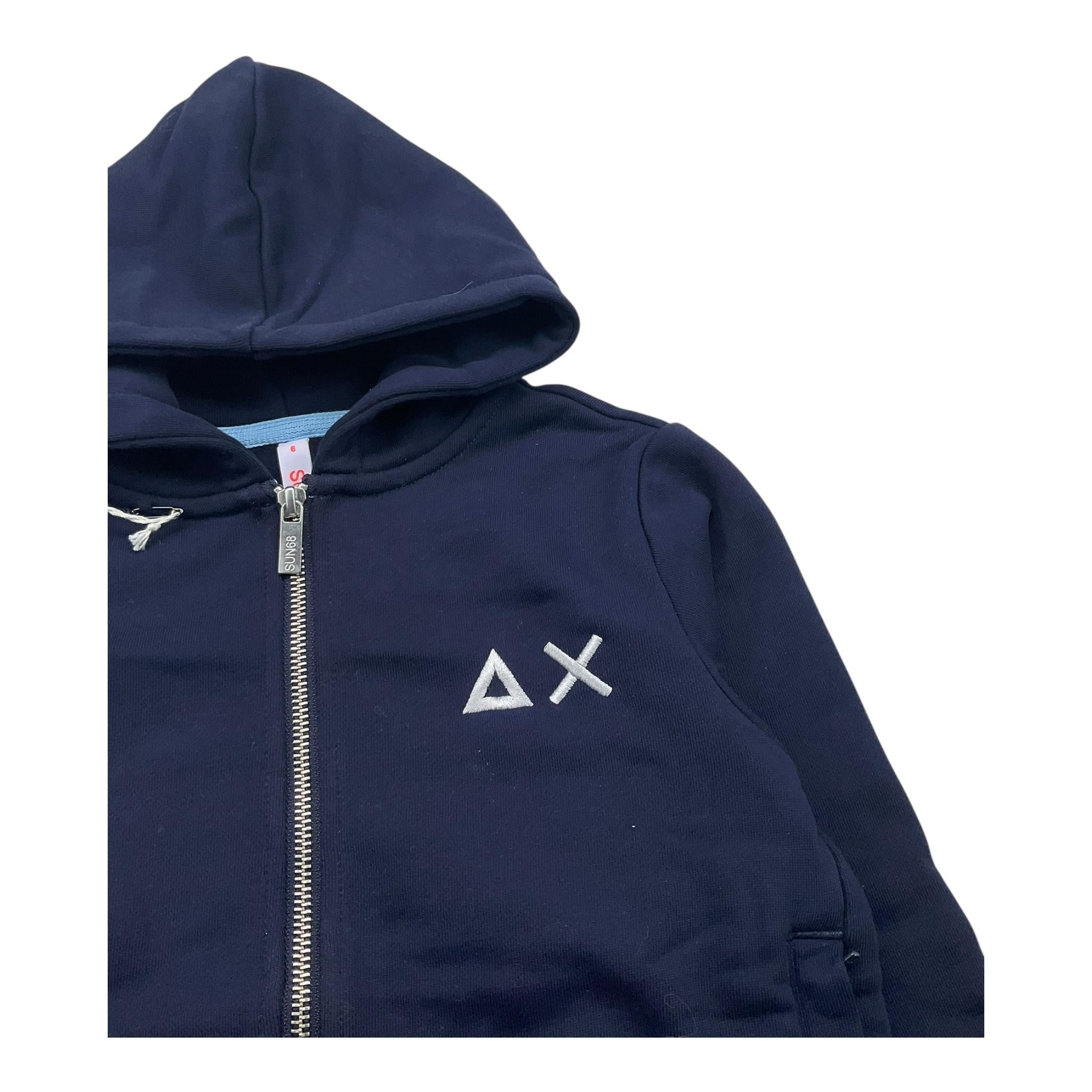 SUN68 felpa con zip e cappuccio tinta unita Blu per Bambino F44302X BLU SUN68 