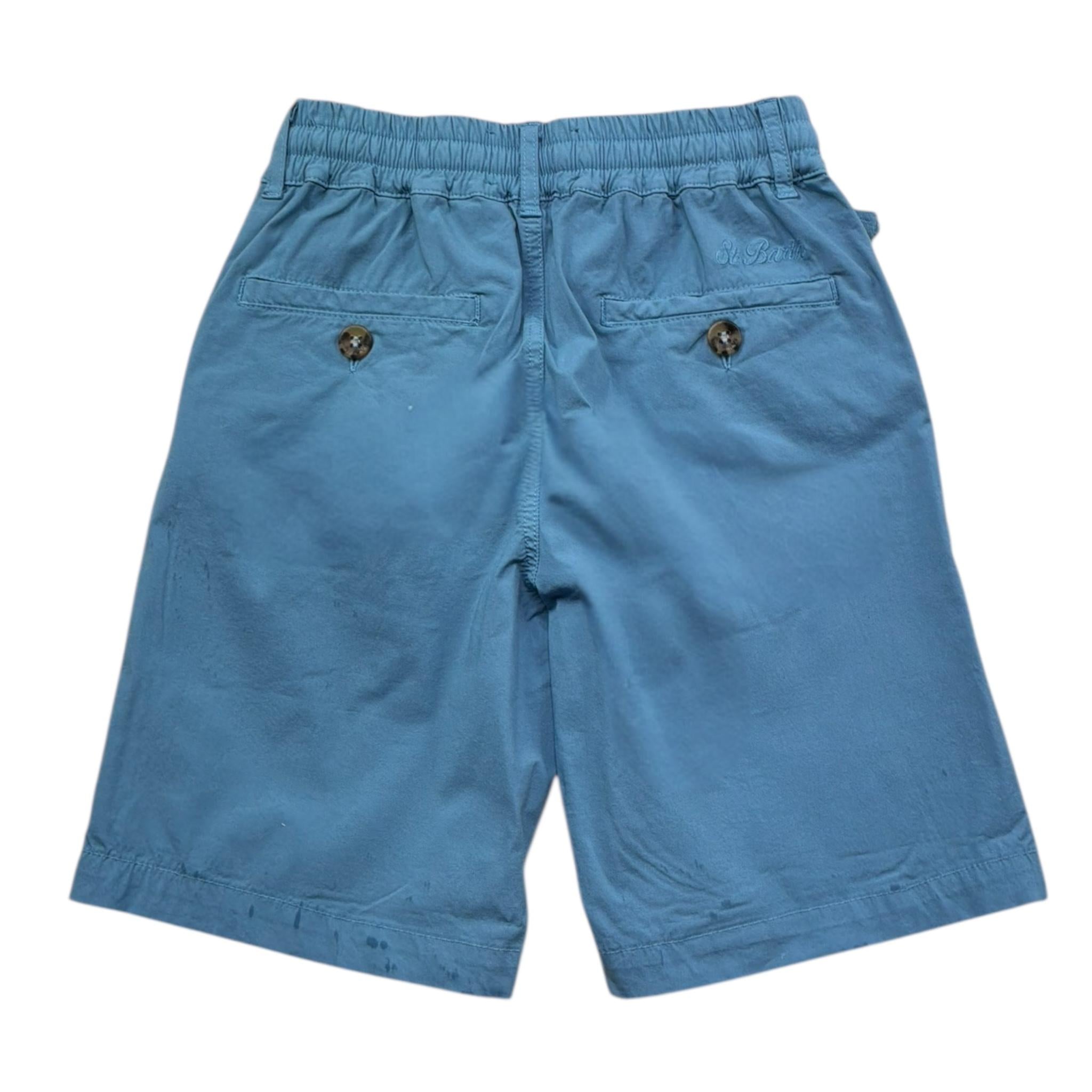Saint Barth Bermuda Tinta Unita con Elastico In Vita per Bambino 00864L BLU SAINT BARTH 