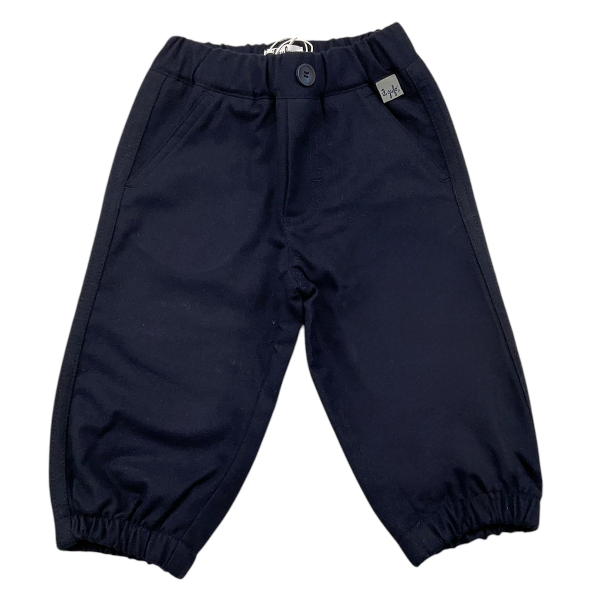 IL GUFO pantalone tinta unita con elastico in vita Blu per Neonato A24PL389W0003 BLU IL GUFO 