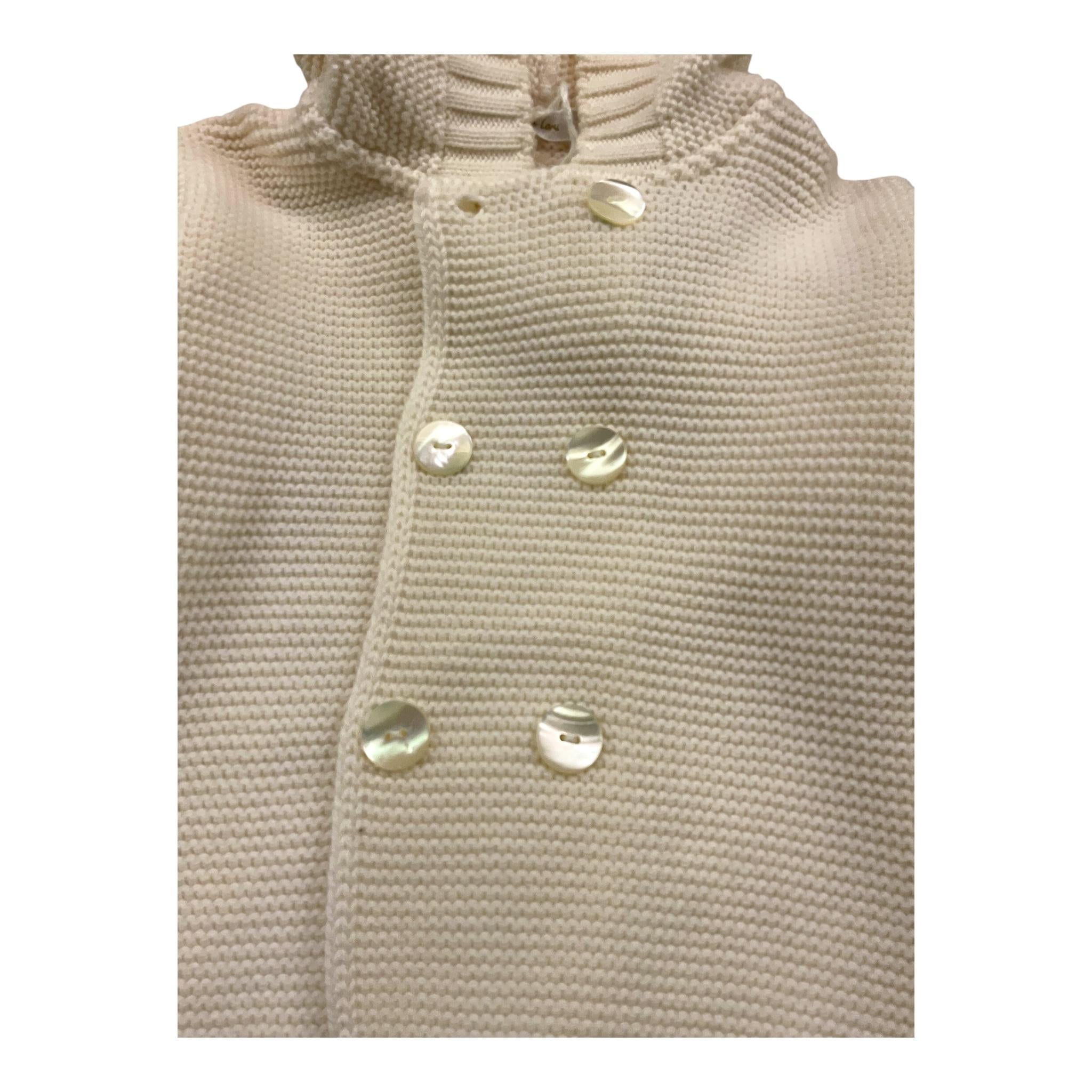 BABY LORD cardigan tinta unita con cappuccio Panna per Neonato 810 PANNA BABY LORD 