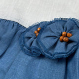 Barcellino Abito Cerimonia Tinta Unita con Applicazioni per Neonata 110310 BLU BARCELLINO 