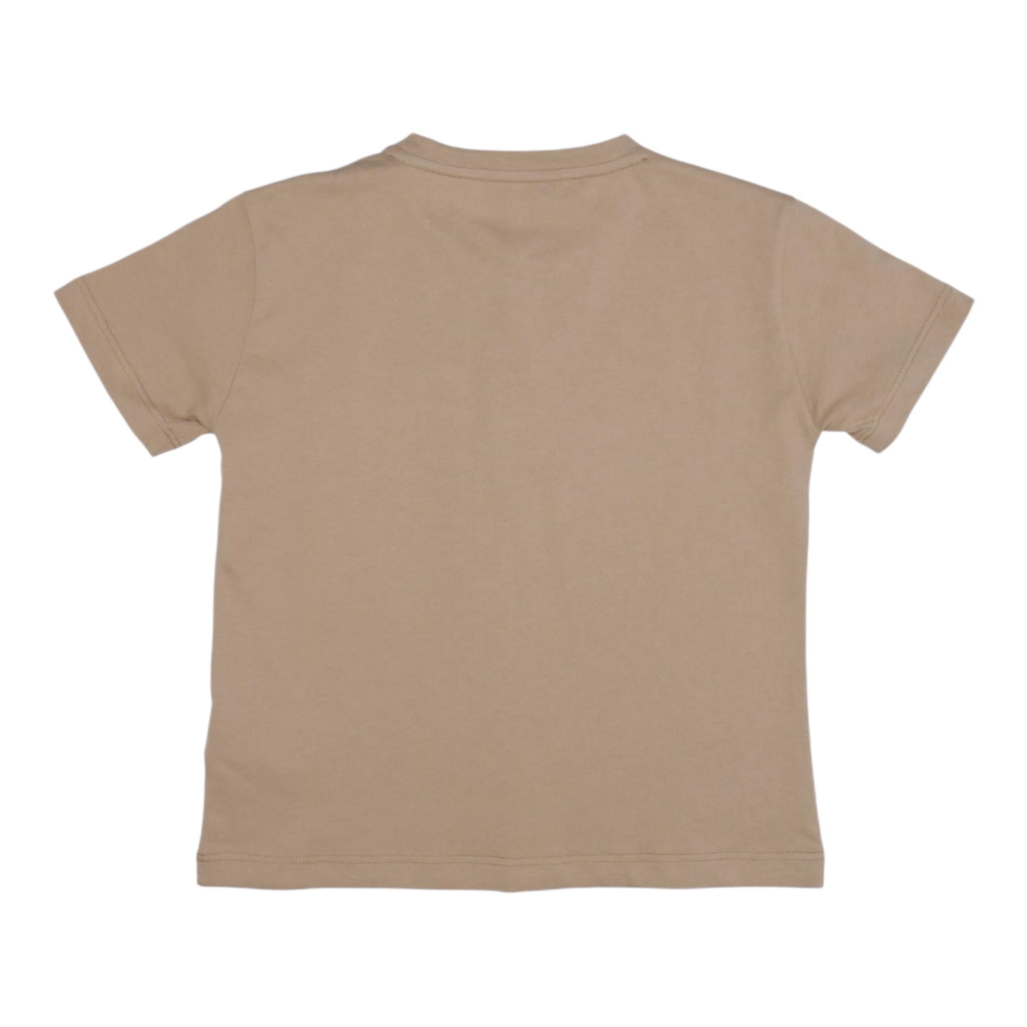 Dondup T-Shirt Girocollo Tinta Unita con Taschino per Bambino DMTS039 BEIGE DONDUP 