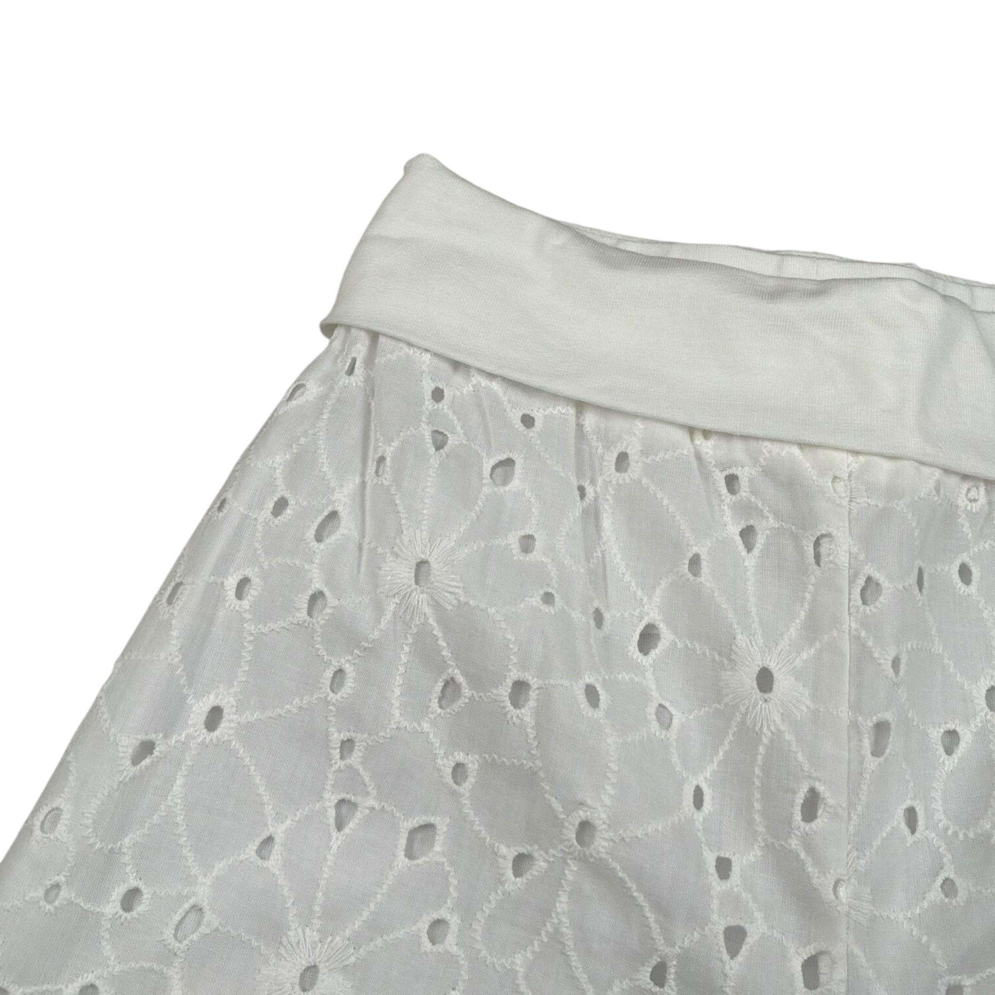M+E' Pantalone Palazzo tinta unita In Pizzo Sangallo Bianco per Bambina UE1801 BIANCO M+E' 