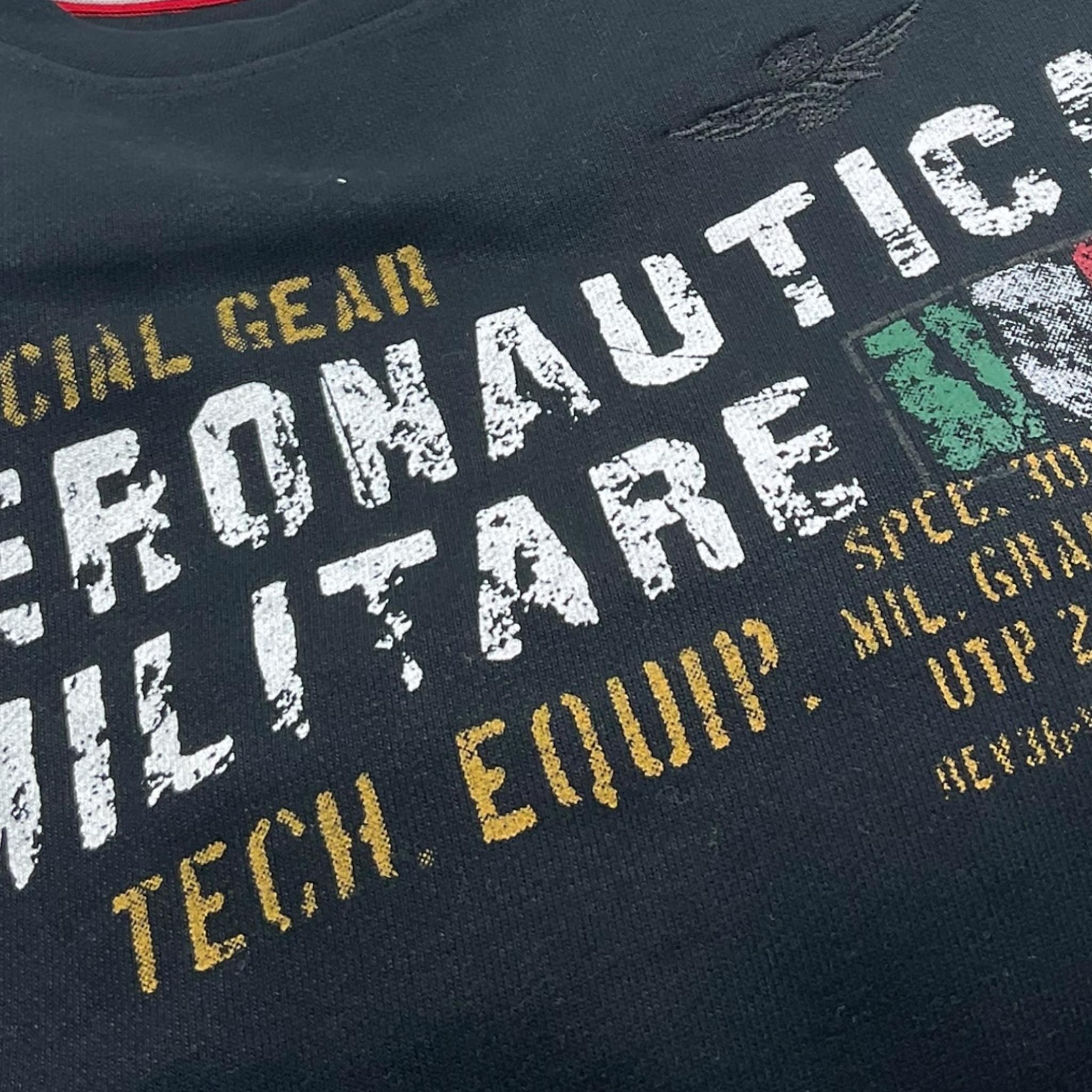 AERONAUTICA MILITARE completo 2pz felpa-pantalone tinta unita con logo Nero per Bambino 242TF0001AJRF758 NERO AERONAUTICA MILITARE 