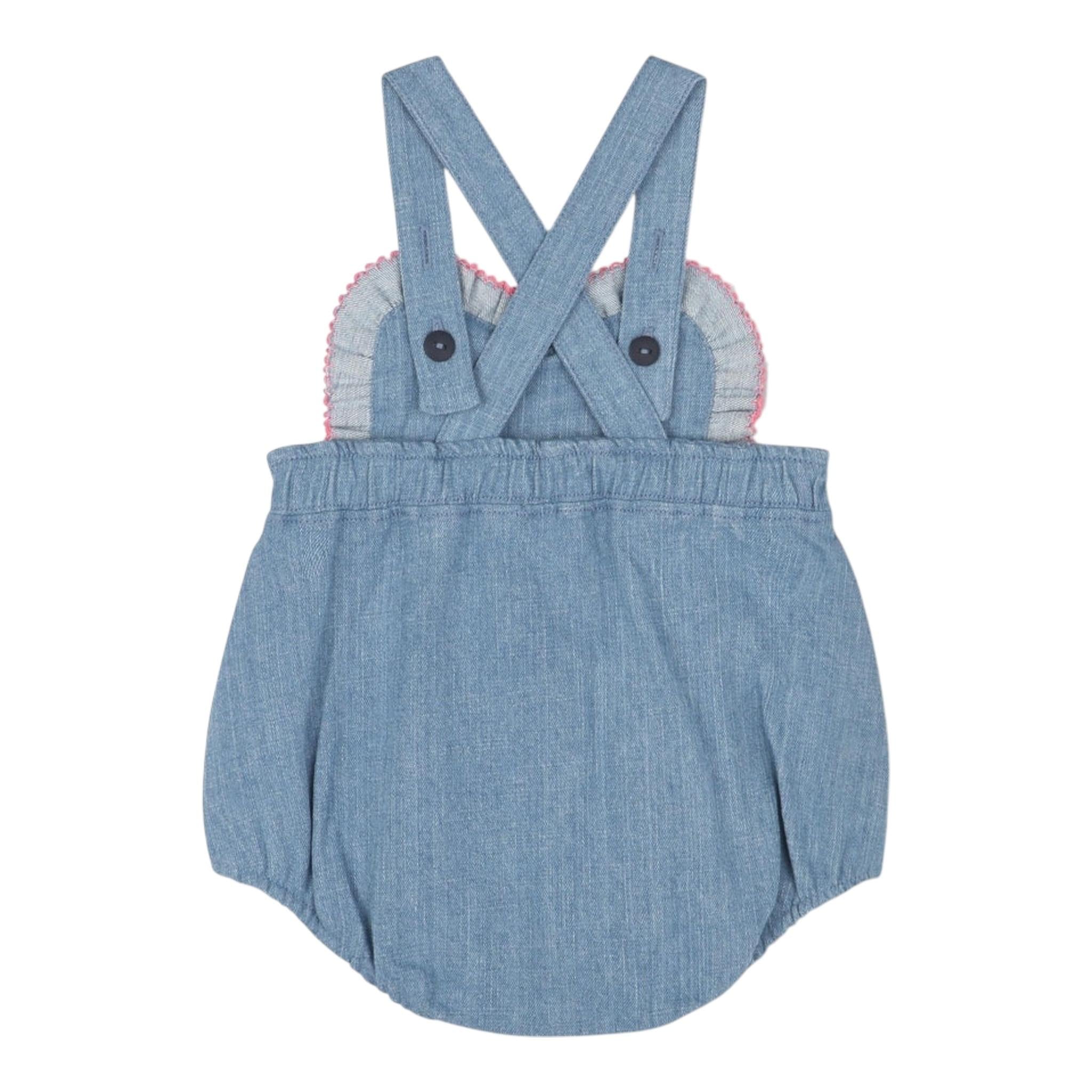 Billieblush Pagliaccetto In Denim Tinta Unita con Stampa per Neonata U21005 AZZURRO BillIEBLUSH 