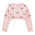 Monnalisa Maglia Tinta Unita con Applicazioni per Neonata 39E606 ROSA MONNALISA 