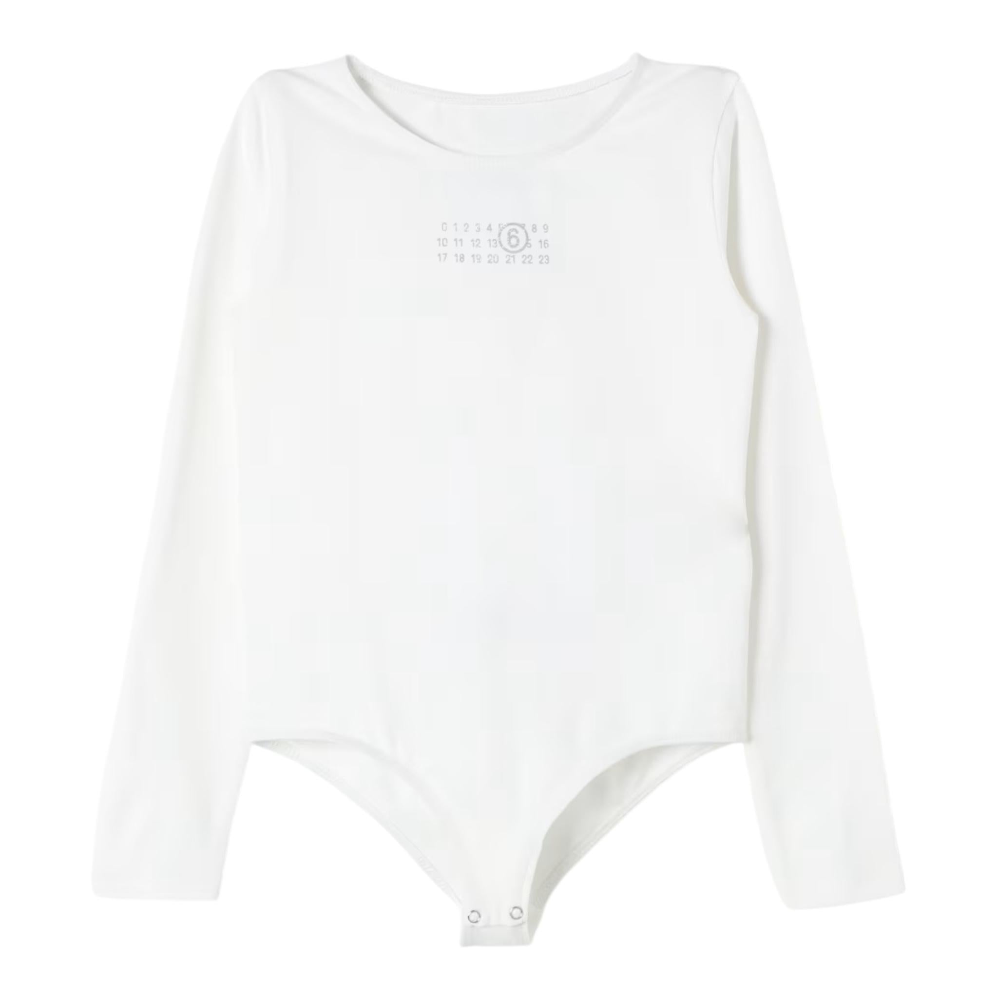 MAISON MARGIELA body tinta unita girocollo con stampa Bianco per Bambina M60662 BIANCO MAISON MARGIELA 
