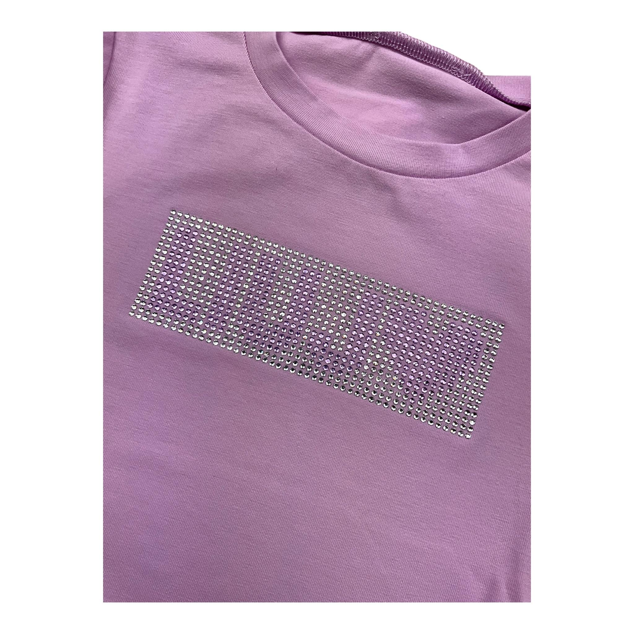 Liu Jo T-Shirt Tinta Unita con Brillantini per Neonata KA5095NX LILLA LIU JO 