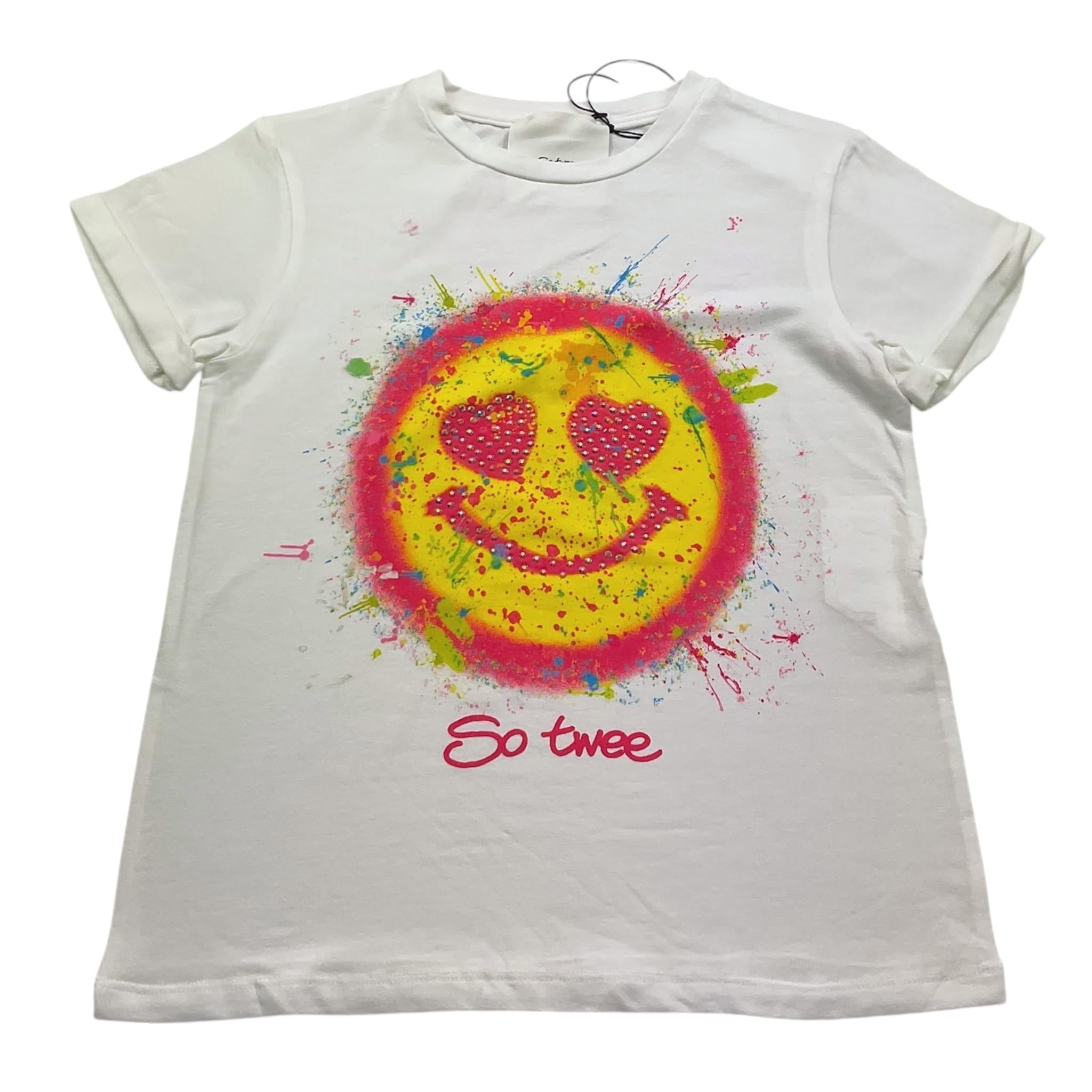 So Twee By Miss Grant T-Shirt Girocollo Tinta Unita con Brillantini per Bambina ST0057 BIANCO SO TWEE BY MISS GRANT 