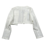 Naice Giacca Modello Crop Tinta Unita per Bambina 24102 BIANCO NAICE 