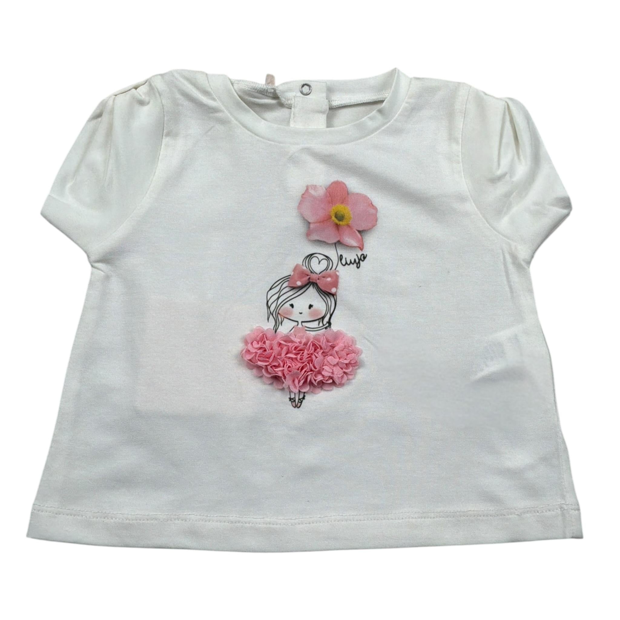 Liu Jo T-Shirt Girocollo tinta unita con Stampa Bianco per Neonata HA4057 BIANCO LIU JO 