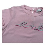 M+E' T-Shirt Girocollo tinta unita con Stampa Rosa per Bambina UE1405J ROSA M+E' 