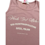 Vicolo Canotta Girocollo Tinta Unita con Stampa per Bambina 3146M002699X ROSA VICOLO 