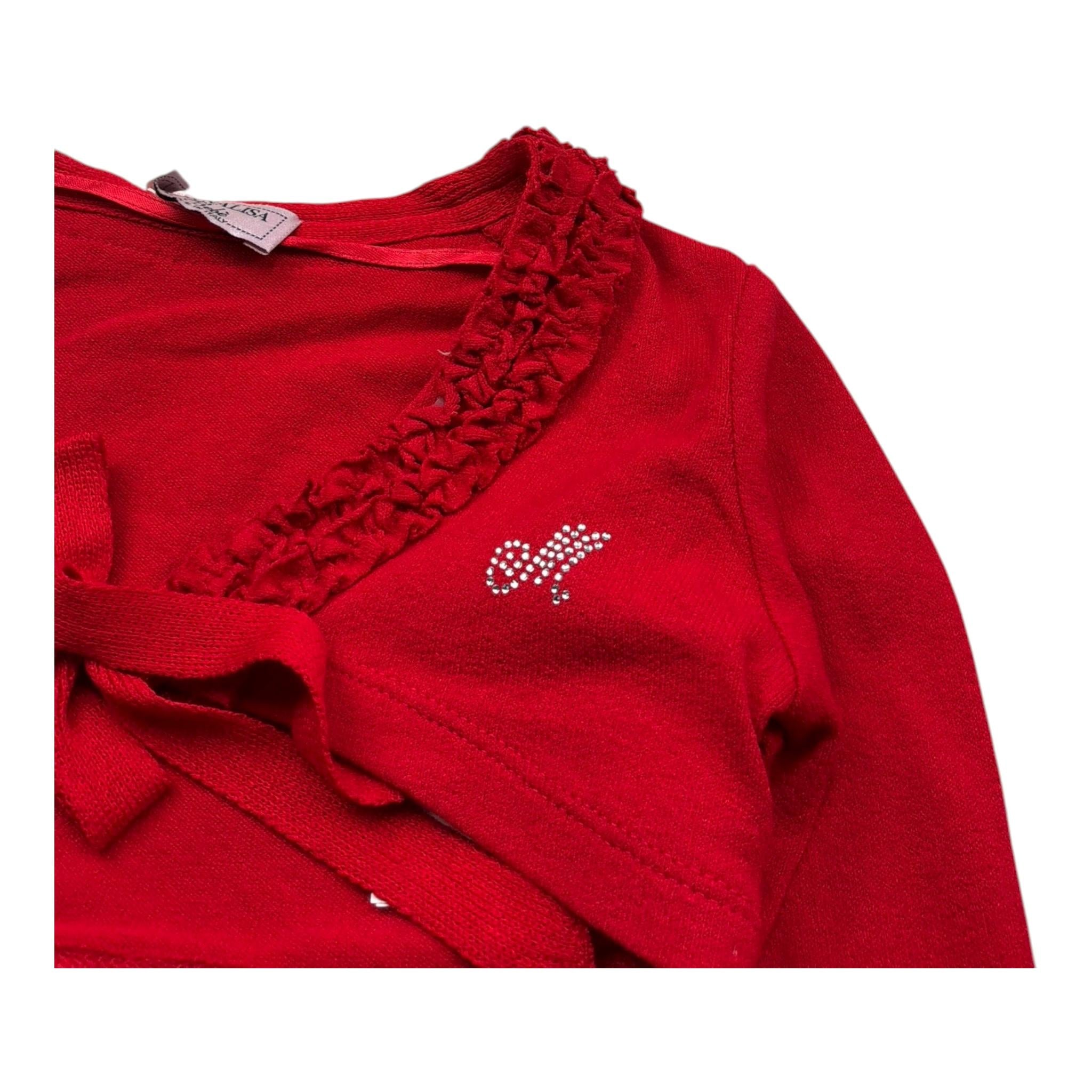 Monnalisa Coprispalle Tinta Unita con Brillantini per Neonata 311803 ROSSO MONNALISA 