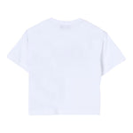 Dondup T-Shirt Girocollo Tinta Unita con Stampa Logo per Bambino DMTS42 BIANCO DONDUP 