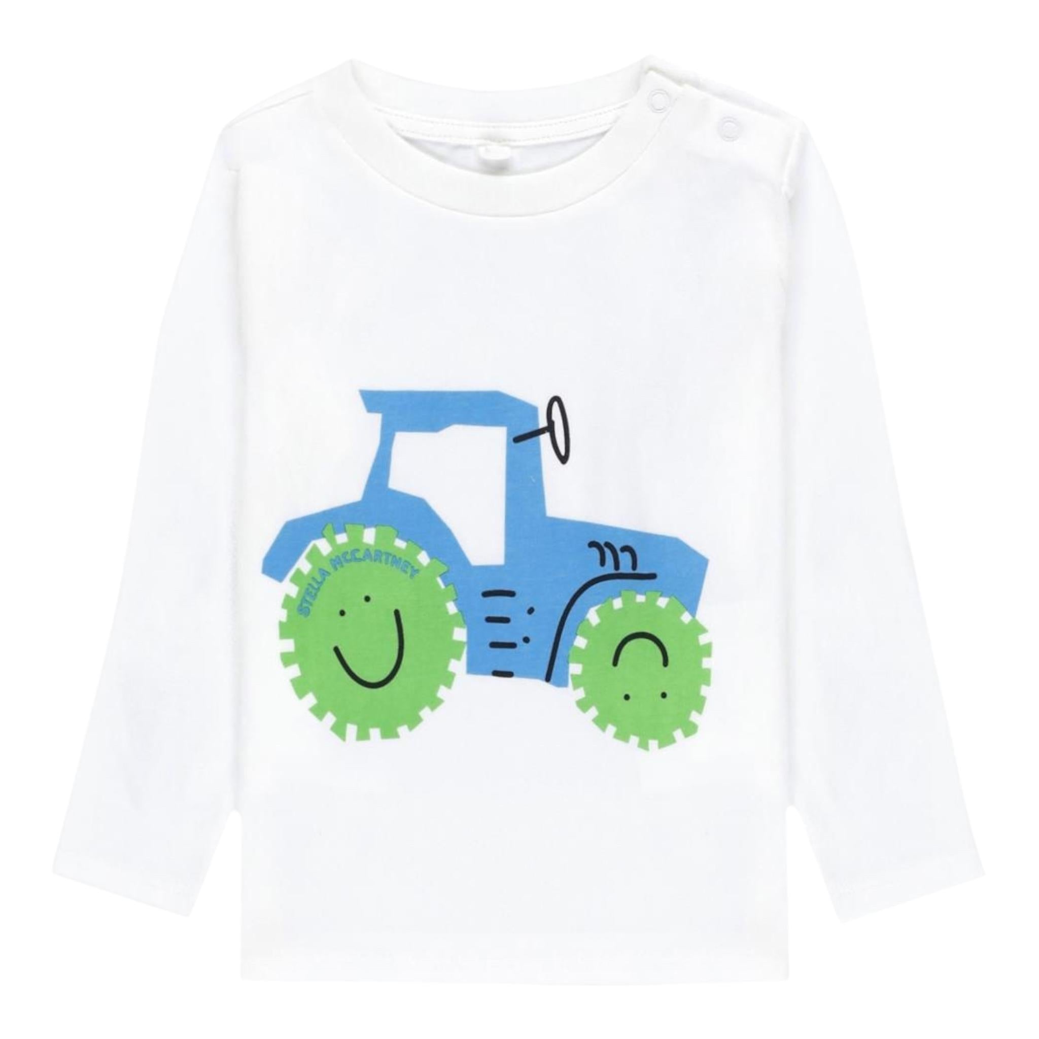 STELLA McCARTNEY shirt girocoll tinta unita con stampa in contrasto Bianco per Neonato TV8670 BIANCO STELLA McCARTNEY 