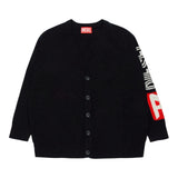 DIESEL cardigan tinta unita con stampa Nero per Bambino J02073X NERO DIESEL 