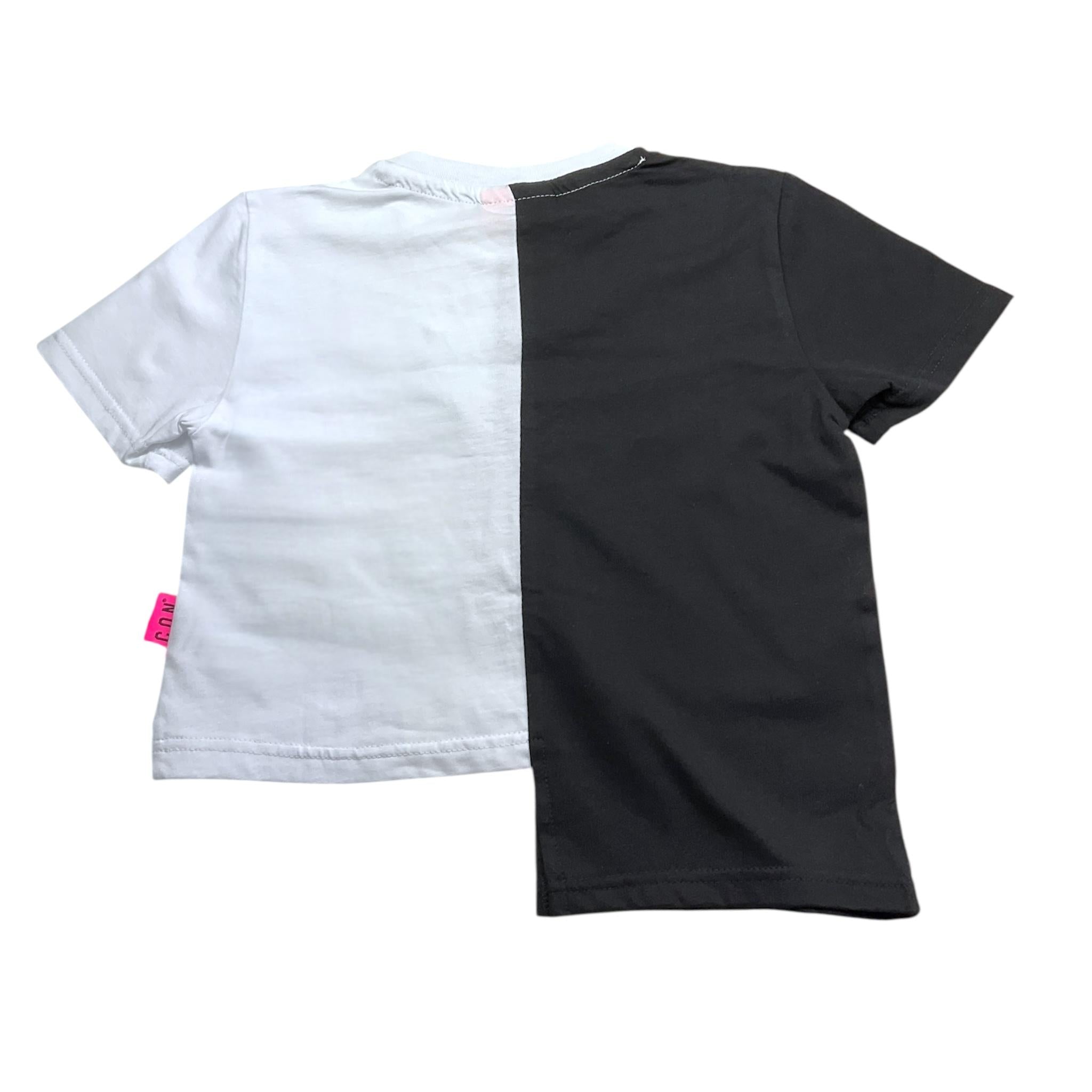Icon T-Shirt Bicolore con Stampa E Brillantini per Bambina IGKS00540 BIANCO/NERO ICON 