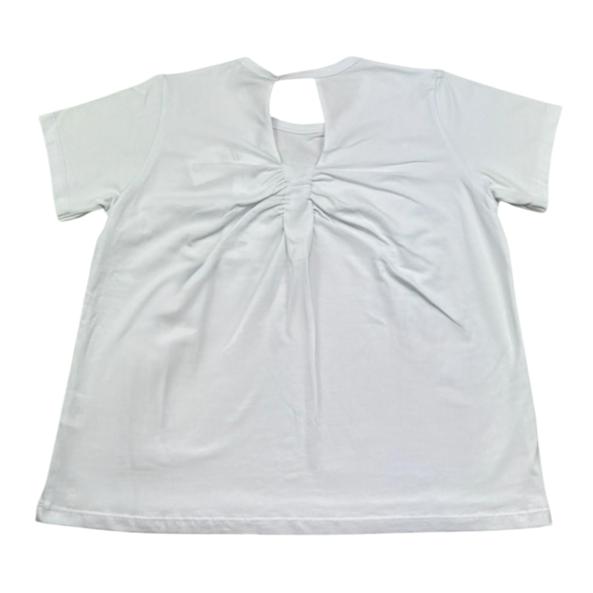 Gaelle T-Shirt Girocollo Tinta Unita con Logo per Bambina 2746M00411 BIANCO GAELLE 