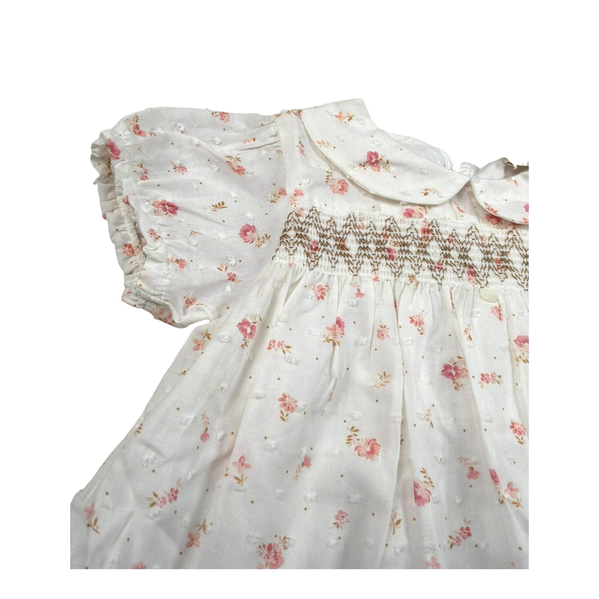 Wedoble Abito Mezza Manica Tinta Unita Stampa Floreale per Neonata V2502704AN BIANCO WEDOBLE 