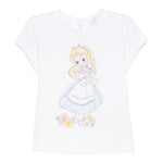 Monnalisa T-Shirt Girocollo Tinta Unita con Stampa per Neonata 39E614 BIANCO MONNALISA 