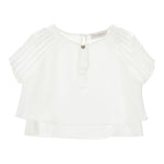 Monnalisa Camicia Mezza Manica Tinta Unita per Bambina 79E610X BIANCO MONNALISA 