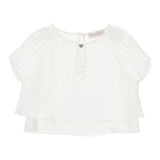 Monnalisa Camicia Mezza Manica Tinta Unita per Bambina 79E610X BIANCO MONNALISA 