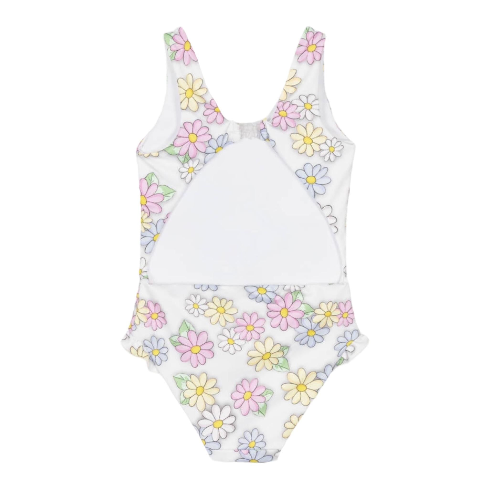 Monnalisa Costume Intero Tinta Unita con Stampa per Neonata 39E045 BIANCO MONNALISA 