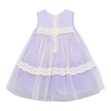 Abel & Lula Abito Cerimonia Tinta Unita con Tulle Giromanica per Bambina 5016J LILLA ABEL & LULA 