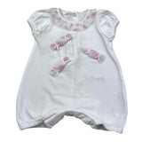 Ninnaoh Pagliaccetto Mezza Manica con Tulle Bianco per Neonata