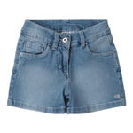I Do Short In Denim Tinta Unita con Girovita Regolabile per Bambina 4B537 AZZURRO I DO 