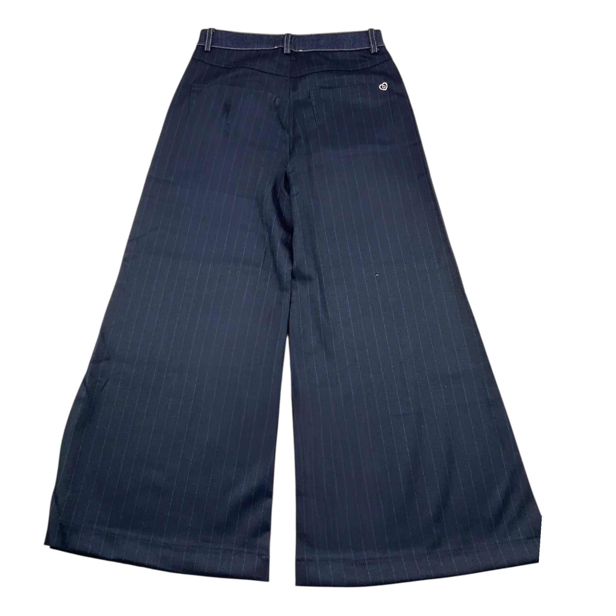 PLEASE jeans tinta unita modello palazzo con girovita regolabile Blu per Bambina PHT7121G66 BLU PLEASE 