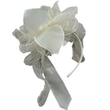 Les Gamins Cerchietto Tinta Unita con Applicazioni Fiori per Bambina 815653 PANNA LES GAMINS 