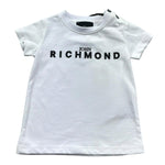 John Richmond T-Shirt Girocollo Tinta Unita con Stampa Logo per Neonato RIP26035TS BIANCO JOHN RICHMOND 