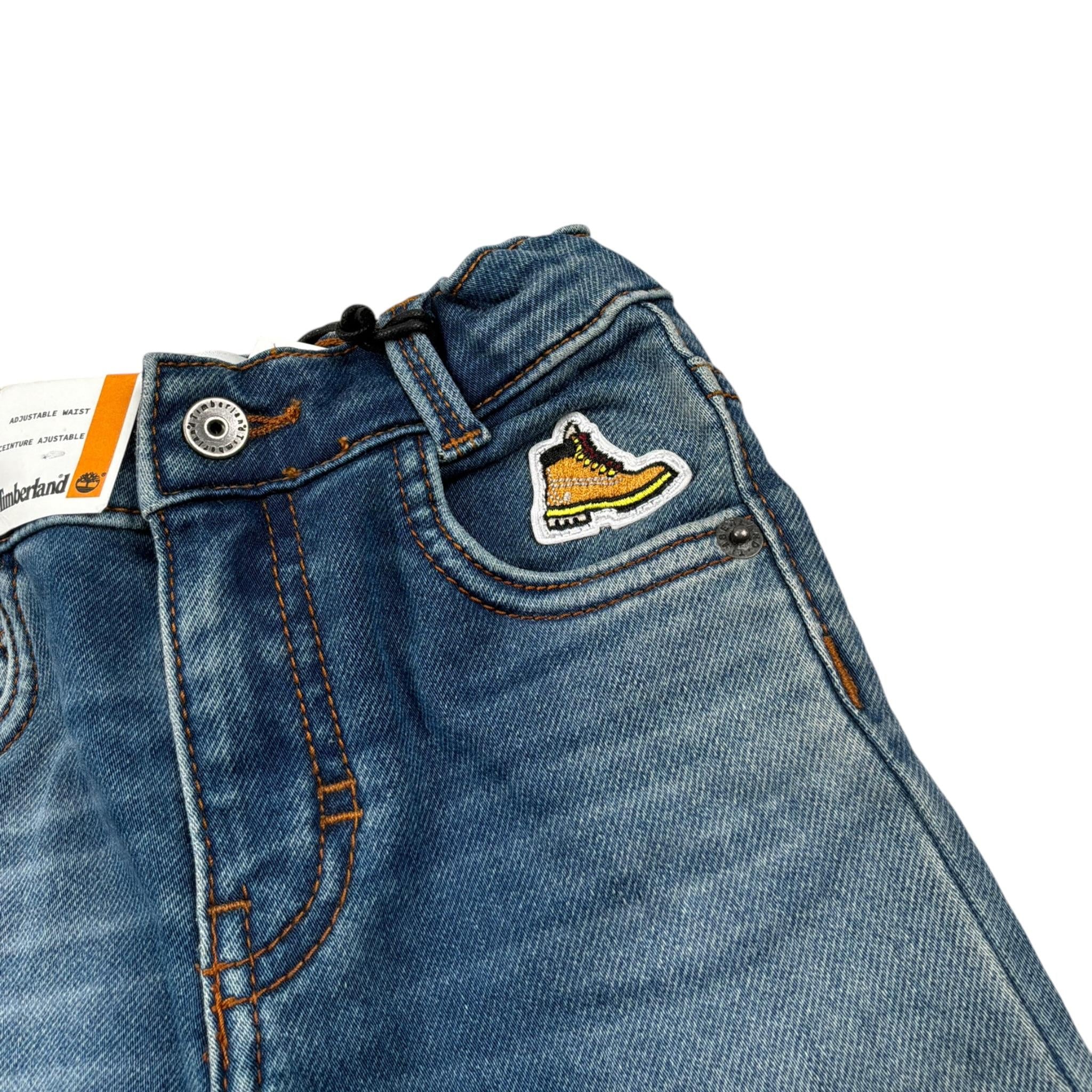 Timberland Jeans tinta unita con Logo Blu per Neonato T04A22 BLU TIMBERLAND 
