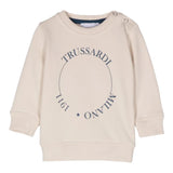 TRUSSARDI felpa tinta unita girocollo con stampa Beige per Neonato TIA24O82FE BEIGE TRUSSARDI 