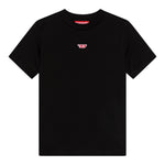 Diesel T-Shirt Girocollo Tinta Unita con Stampa per Bambino J02237X NERO DIESEL 
