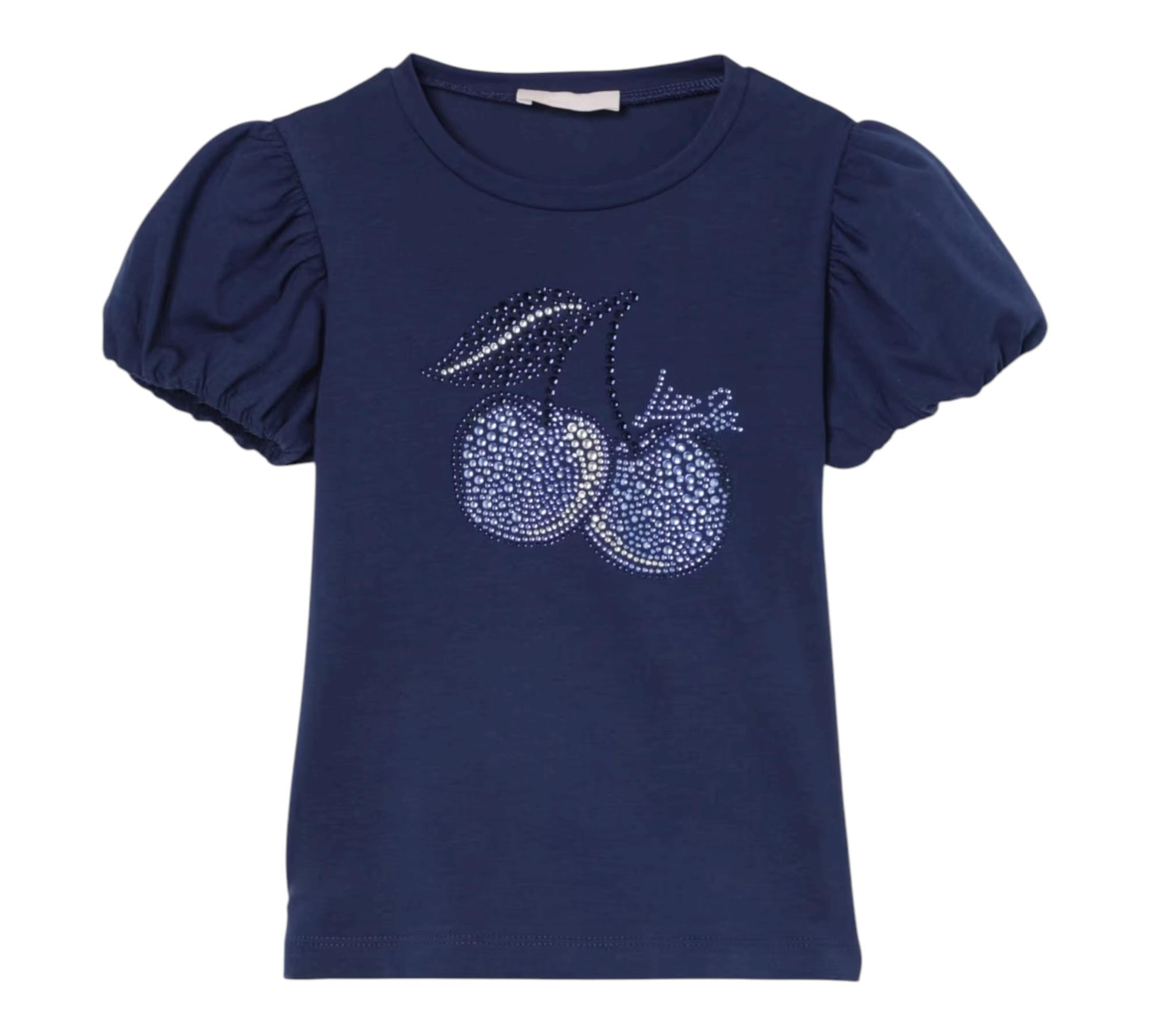 Liu Jo T-Shirt Girocollo Tinta Unita con Stampa per Bambina KA5041X BLU LIU JO 