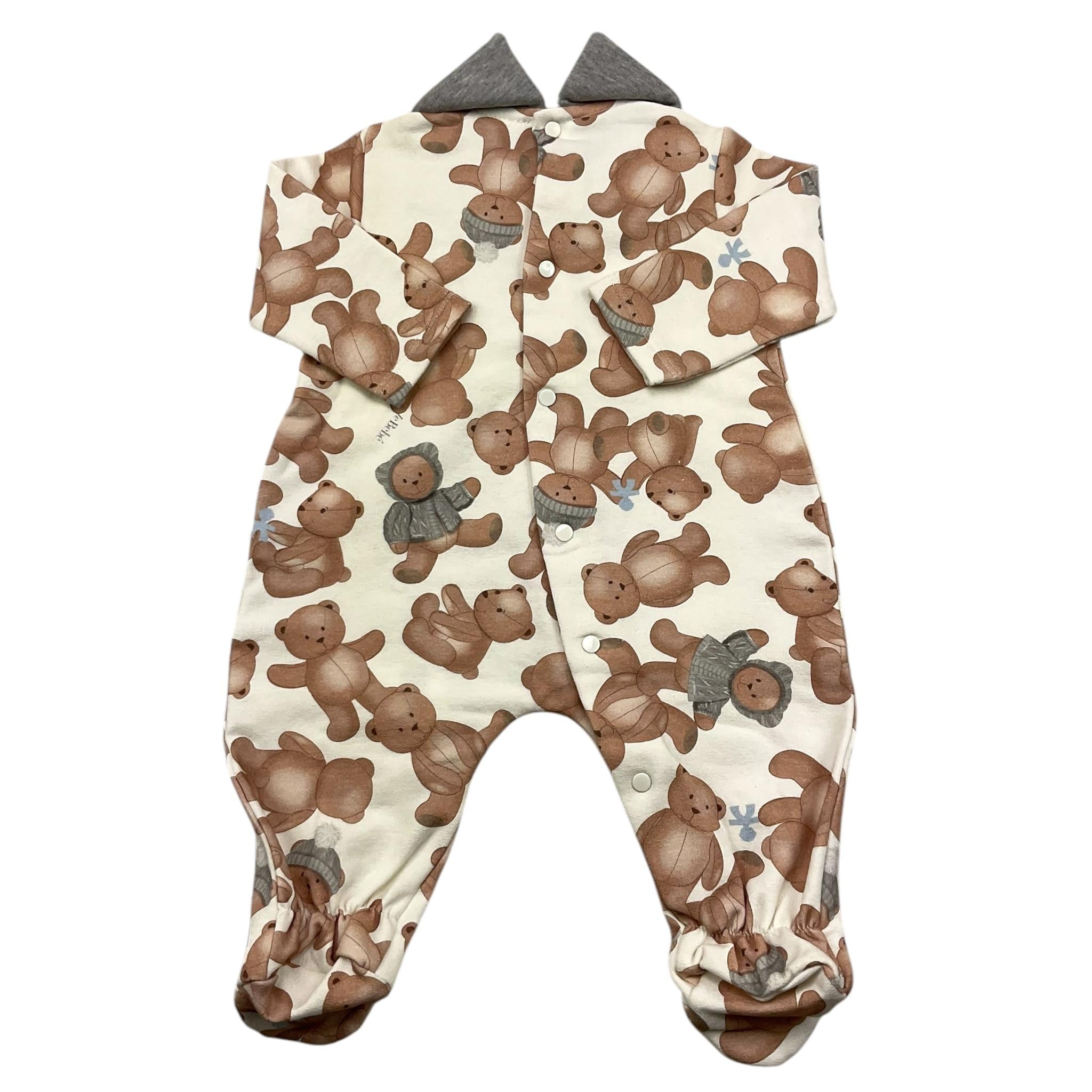 LE BEBE' tutina manica lunga tinta unita stampe orsi Bianco per Neonato LBB4193 BIANCO LE BEBE' 