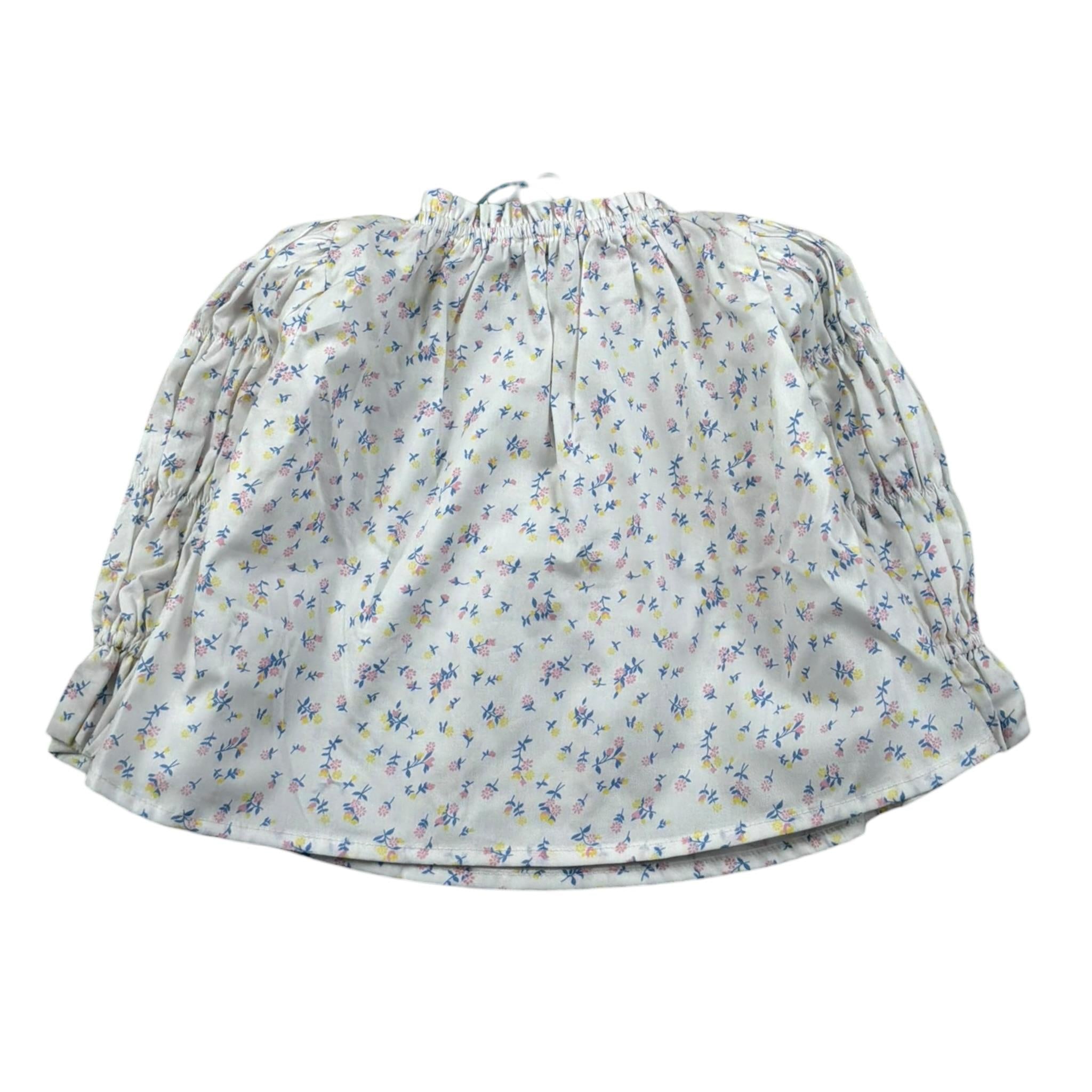 A' La Page Camicia Tinta Unita con Fantasia Fiori per Neonata AL27X BIANCO A' LA PAGE 