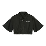Marc Ellis Camicia Modello Crop Tinta Unita con Logo per Bambina JMJSH14110 NERO MARC ELLIS 