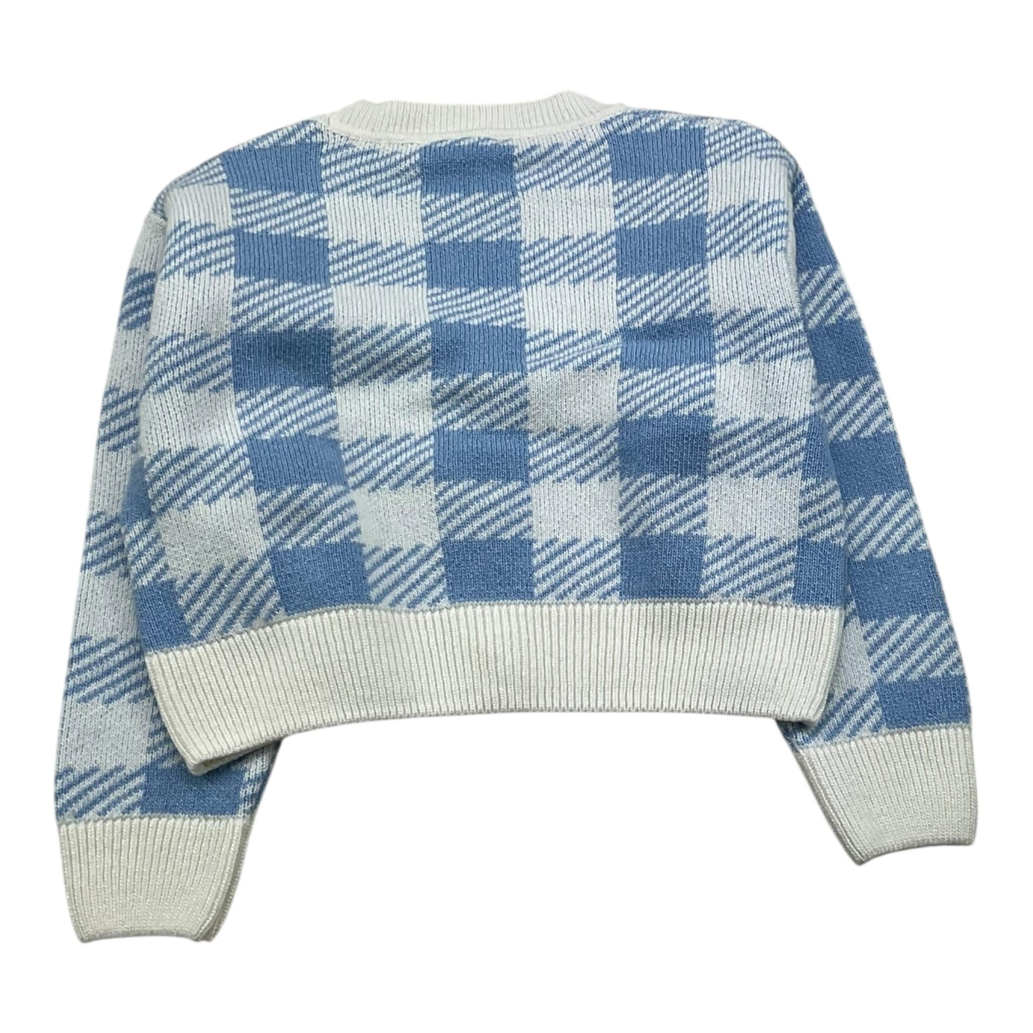 M+E' cardigan bicolore fantasia quadri Azzurro per Bambina UE0544 AZZURRO M+E' 